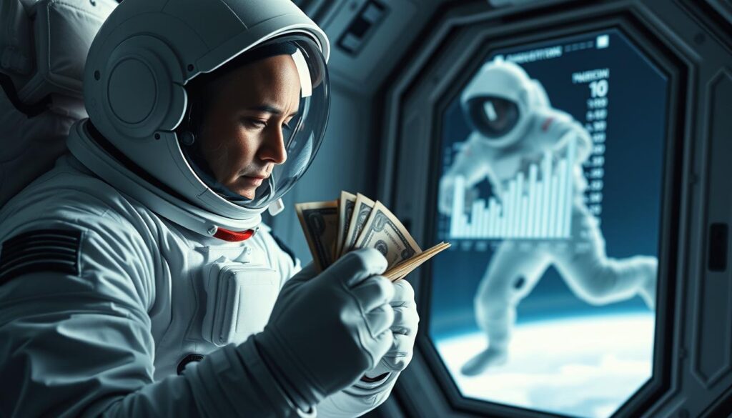 astronauts saving money