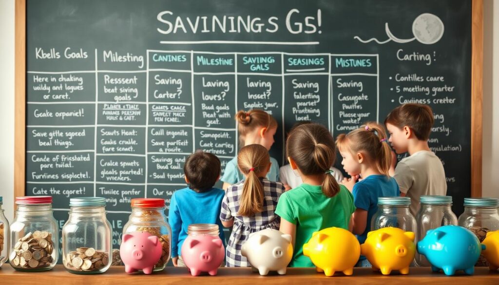 kids savings goals planning chart